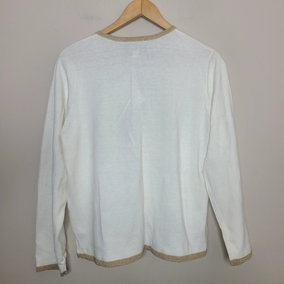 Bob Mackie Wearable Art 2-Button Closure Beaded Embroidered Sweater Cardigan M - Picture 5 of 7